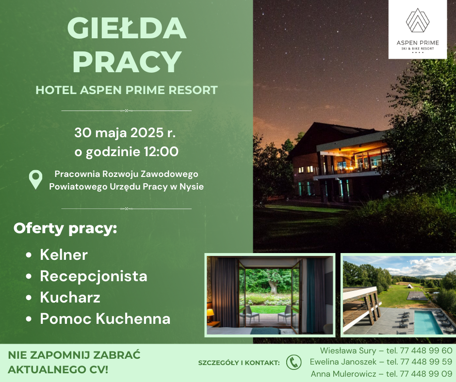 Zdjęcie artykułu Rekrutacja do Hotelu Aspen Prime Resort – Praca w malowniczym Podlesiu!