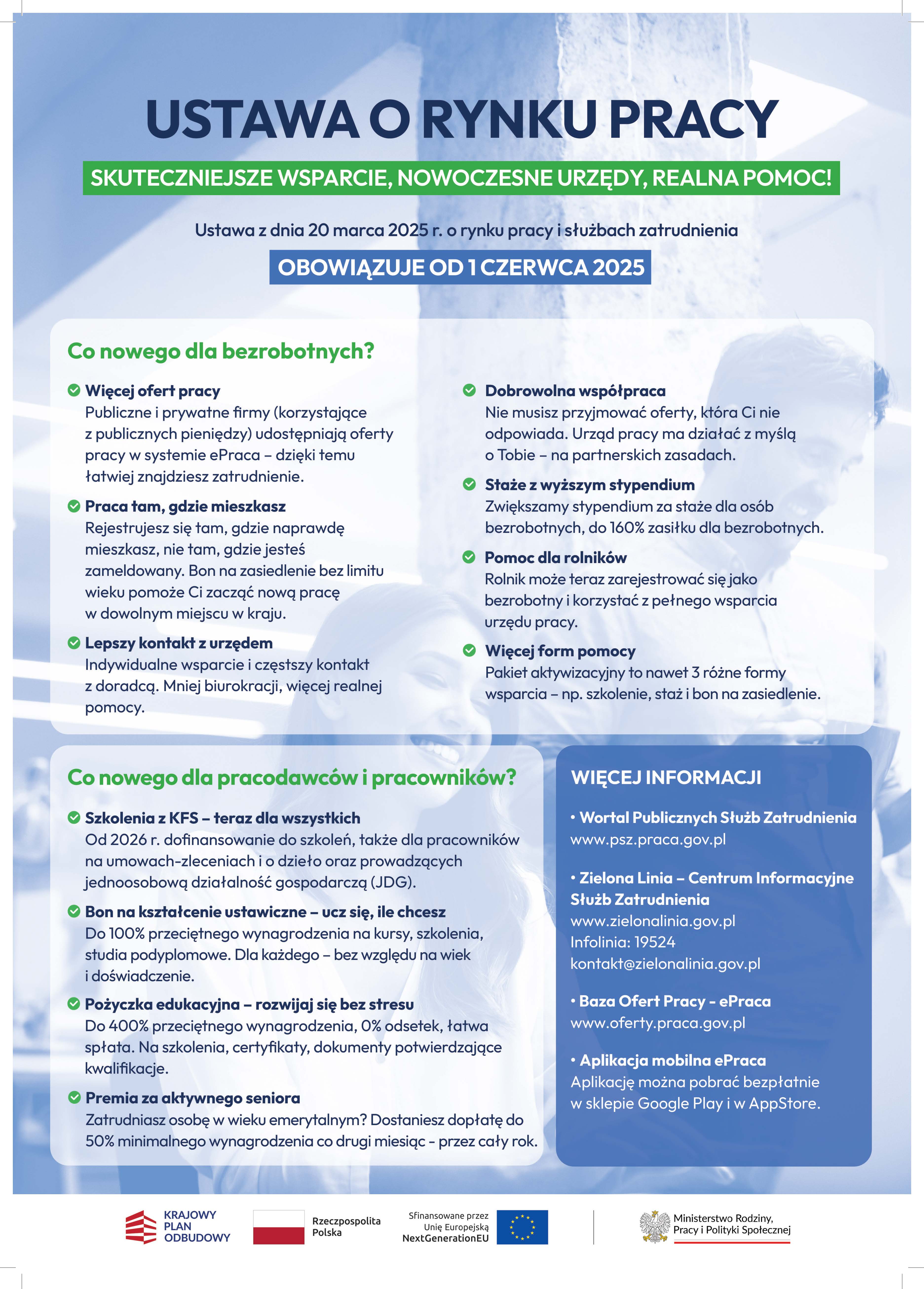 Zdjęcie artykułu Ustawa o rynku pracy i służbach zatrudnienia - materiały informacyjne.