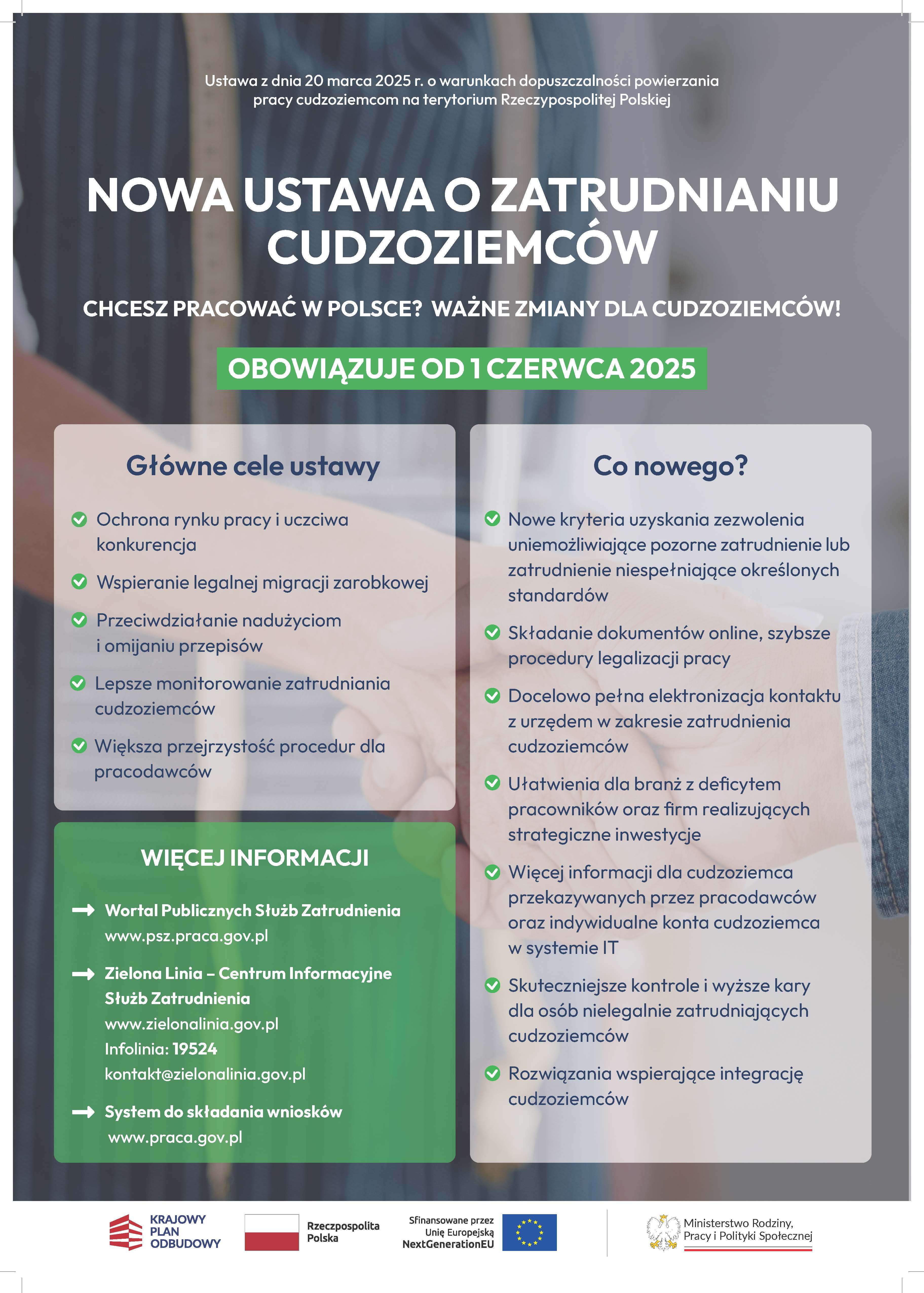 Zdjęcie artykułu Ustawa o warunkach dopuszczalności powierzania pracy cudzoziemcom -  materiały informacyjne.