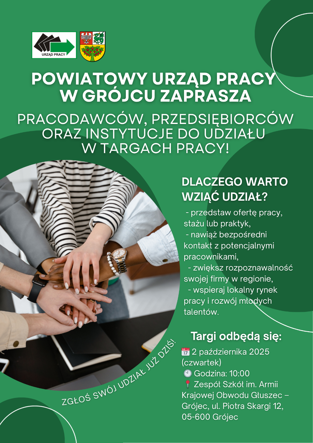 Plakat informacyjny na temat targów pracy, więcej informacji pod numerem 486850130