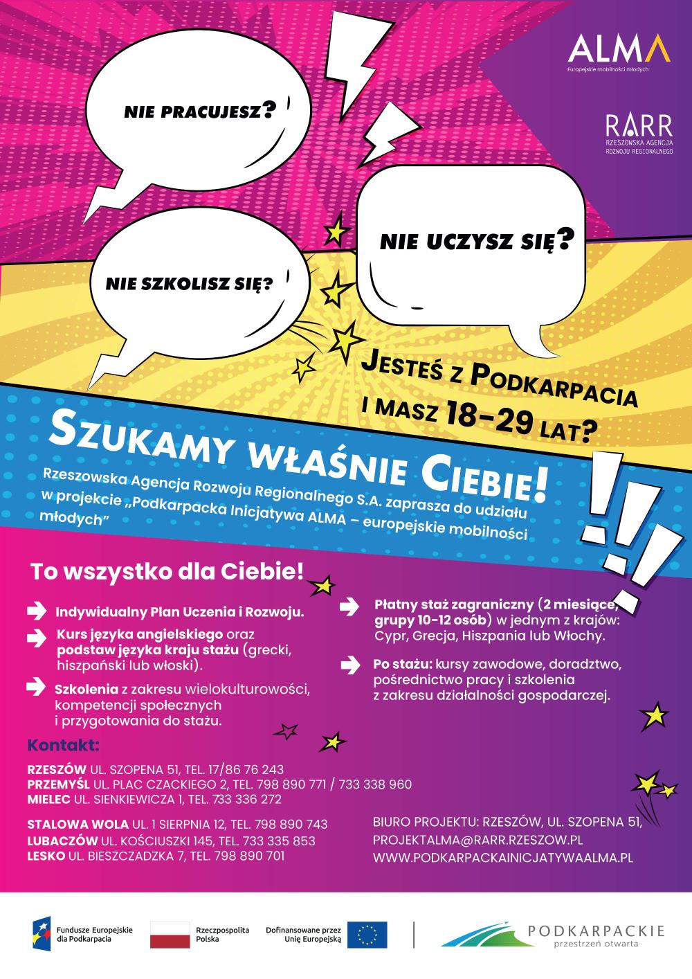 Podkarpacka Inicjatywa ALMA - europejskie mobilności młodych