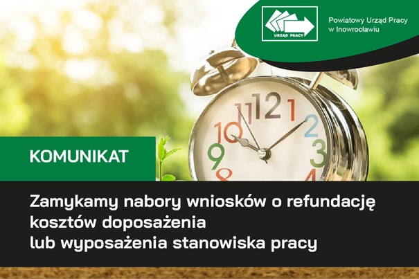Zdjęcie artykułu KOMUNIKAT: Zamykamy nabór wniosków o refundację kosztów doposażenia lub wyposażenia stanowiska pracy