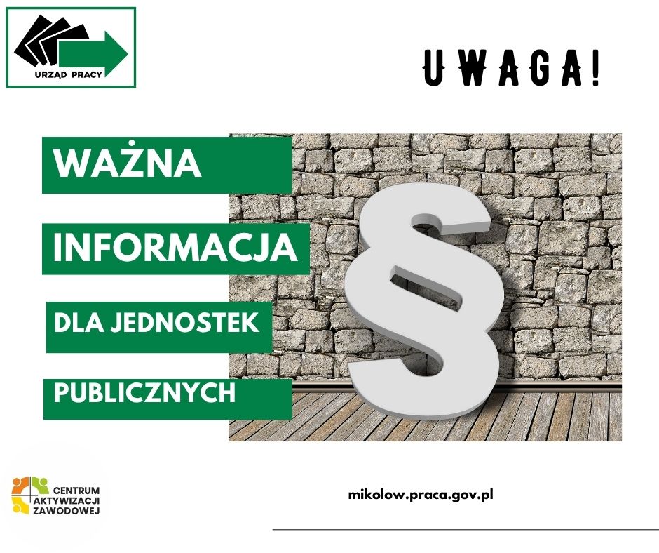 Zdjęcie artykułu Ważna informacja dla jednostek publicznych!