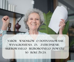Zdjęcie artykułu Nabór wniosków o dofinansowanie wynagrodzenia za zatrudnienie skierowanego bezrobotnego powyżej 50 roku życia.